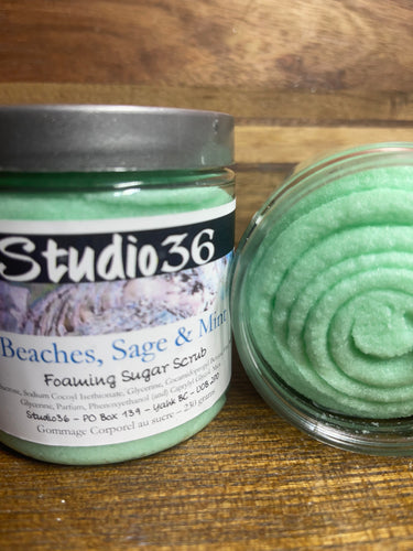 Beaches Sage & Mint Foaming Sugar Scrub