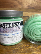 Load image into Gallery viewer, Beaches Sage &amp; Mint Foaming Sugar Scrub